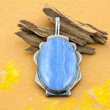 Blue Lace Agate Pendant 925