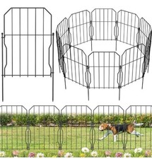 WELDUN Metal Garden Fence, Total 310CM(L) × 41CM(H) 10 Pack Dog Fencing Dog Pen