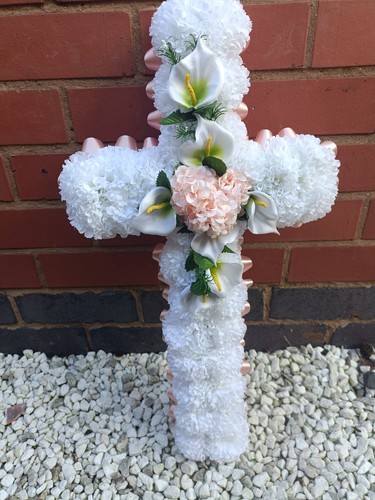Funeral flowers memorial cross - funeral,