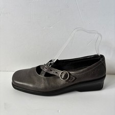 Hotter Grey Leather Flat Melody Shoes Crossover Straps Comfortable Size 5 EU 38