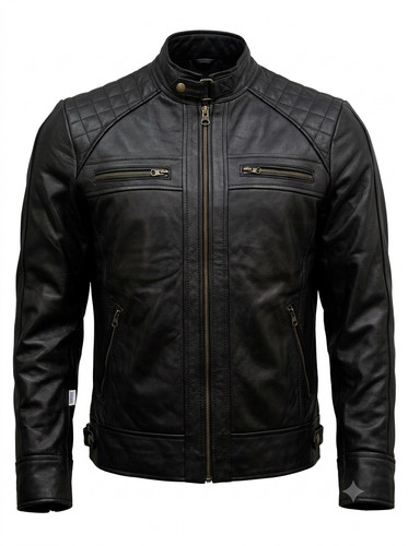 Men cafe racer black leather - racer,