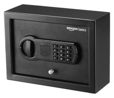 Desk Drawer Security Safe - Small / Slim - Amazon Basics - Black - Box Damaged