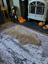 golden small harth size Sheepskin Rug 100% Genuine sheepskin 