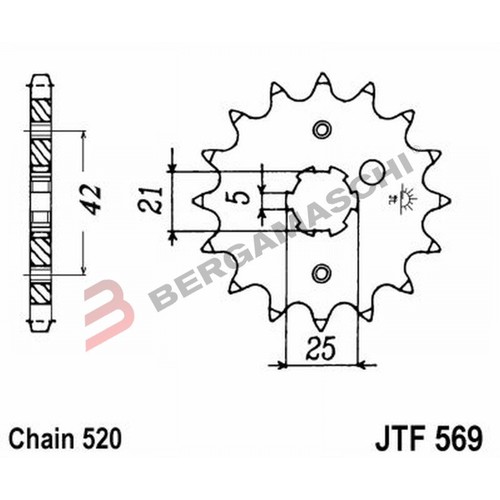 Sprocket 569 z17 - sprocket, jt