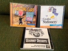 CD ROM INSTANT GREETING CARD, KEY CREATIVE STATIONERY, GOURMET DESSERTS preowned