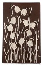 Gustavsberg SWEDISH ART POTTERY FRITILLARY WALL PLAQUE Heinz Errett Silver