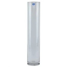 Clear glass cylinder tall vase - clear,