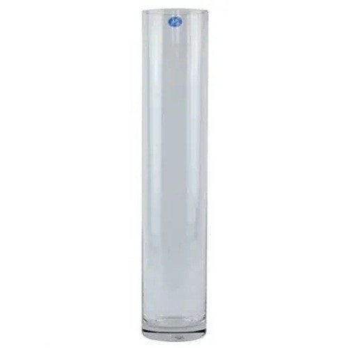Clear glass cylinder tall vase - glass,