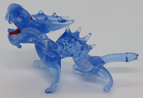 Chinese blue glass vintage art - blue,