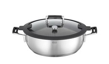 Pan And Lid Silence Pro Aroma Steamer Stainless Steel 28 cm Silver Black Uk