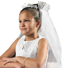 Elegant Tiara First Communion Veil (JS204) NEW 25 Inches Long
