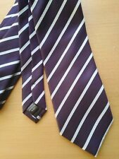 Dark PURPLE / White stripe - Thomas Nash PolyesterTie 