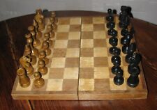 Vintage wood wooden chess set