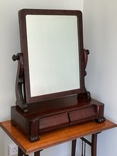 Large Antique Victorian Mahogany Swing Tilt Mirror on STUNNING PAW FEET