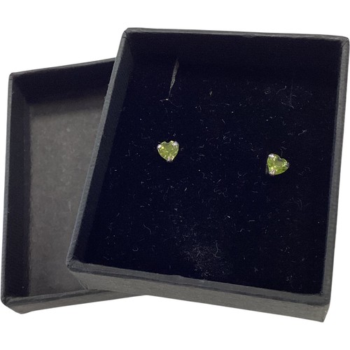 Sterling silver peridot heart - peridot,
