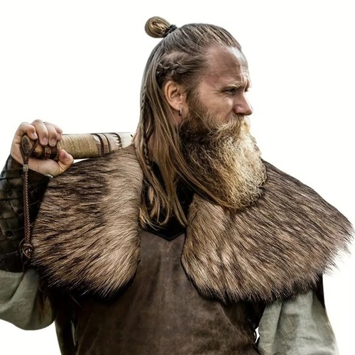 Unisex viking faux fur cape - viking,