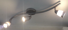 Ceiling Track Lighting, 3 spot bulb, Chrome coloured, L 70cm, with fixings. 