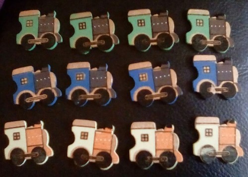 Wooden trains toppers cards - wooden,