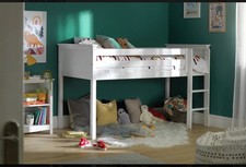 White Habitat Brooklyn Mid sleeper bed frame kids bedroom Single RRP £240