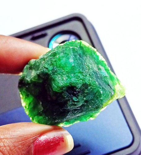 Natural green beryl - green, rough