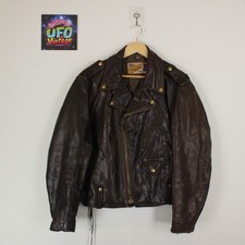 Schott Perfecto 115 Motorcycle Leather Jacket Chestnut Brown Size 44 1970s Biker