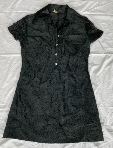 Genuine 1960s black lace mini - 1960s,