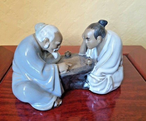 Shiwan pottery playing chess - shiwan,