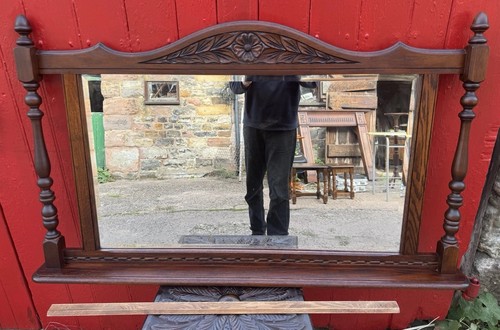 Old charm carved - oak, mantle