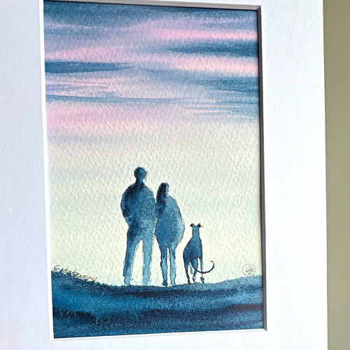 Greyhound original watercolour - original,