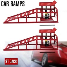 Car Ramps Pair Of 2T Ton Tonne Heavy Duty Metal Vehicle Bottle Lift Jack Garage