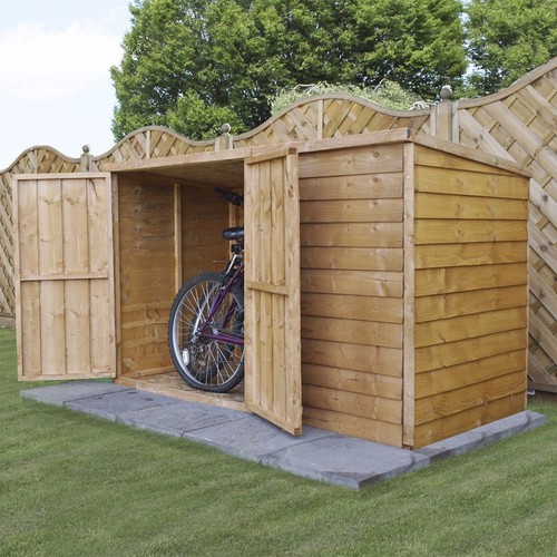 Wooden garden bike store - bike,