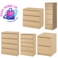 IKEA MALAM Chest of Drawers (White Stained Oak Veneer) Bedroom Cabinet Organizer