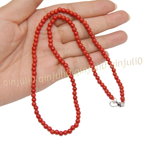 4mm genuine natural red coral - 4mm,