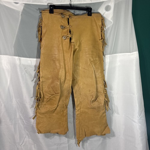 Handmade leather chaps fringe - handmade,