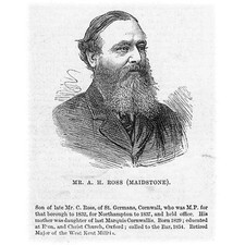 ALEXANDER HENRY ROSS MP for Maidstone; Conservative Politician - Old Print 1880