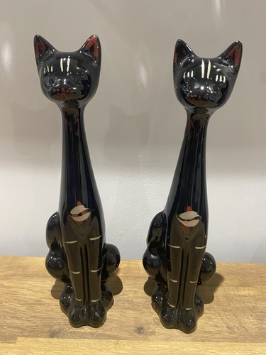 Pair 1960s vintage cat - pair,