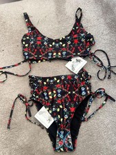 Wolf and Whistle floral bikini and high waist bottom