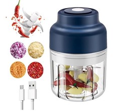 Electric Mini Garlic Chopper, Mini Food Chopper Wireless Portable 250ml