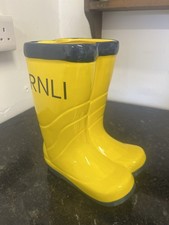 RNLI Yellow Wellington Boots Ceramic Money Box – Lifeboat Charity Collectible