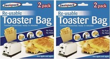 Toaster Toastie Bags Sandwich Toast Bags Reusable Pockets Toasty Toastabags 4 Pk