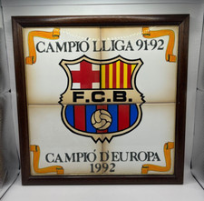 Vintage F.C. Barcelona Campio Lliga 91-92 4 Ceramic Tile Wall Display 333x333mm