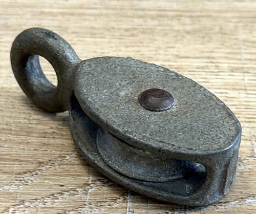 Vintage metal pulley - vintage,