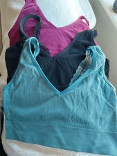 Matalan Crop Top Bralette Lace Back  XL Black Green Burgundy