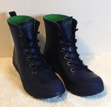 Ralph Lauren Mikenna-Bo-Rai Boots Women's 8B Navy Blue Rubber Rain Boots