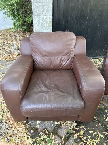 Brown leather traditional - brown,