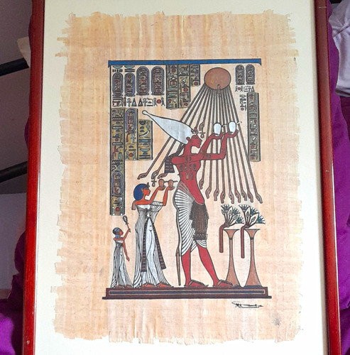 Framed egyptian papyrus print - papyrus,