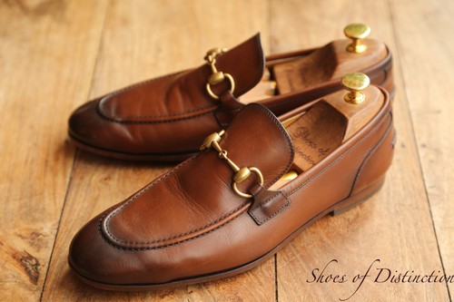 Gucci brown leather brass bit - gucci,