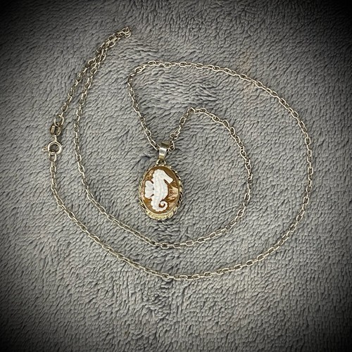 Seahorse cameo sterling - -,
