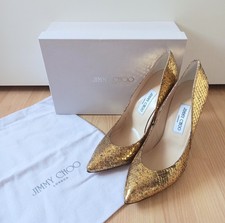 Jimmy Choo Heels Gold Python