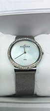 Skagen 644LSS Crystal Accented Mesh Stainless Steel Ladies Watch NEW